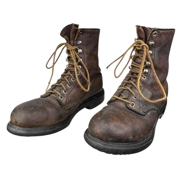 Vintage Red Wing Brown Leather Steel Toe Work Boot Size US 6.5 D - Picture 6 of 10